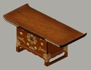 brown asian desk